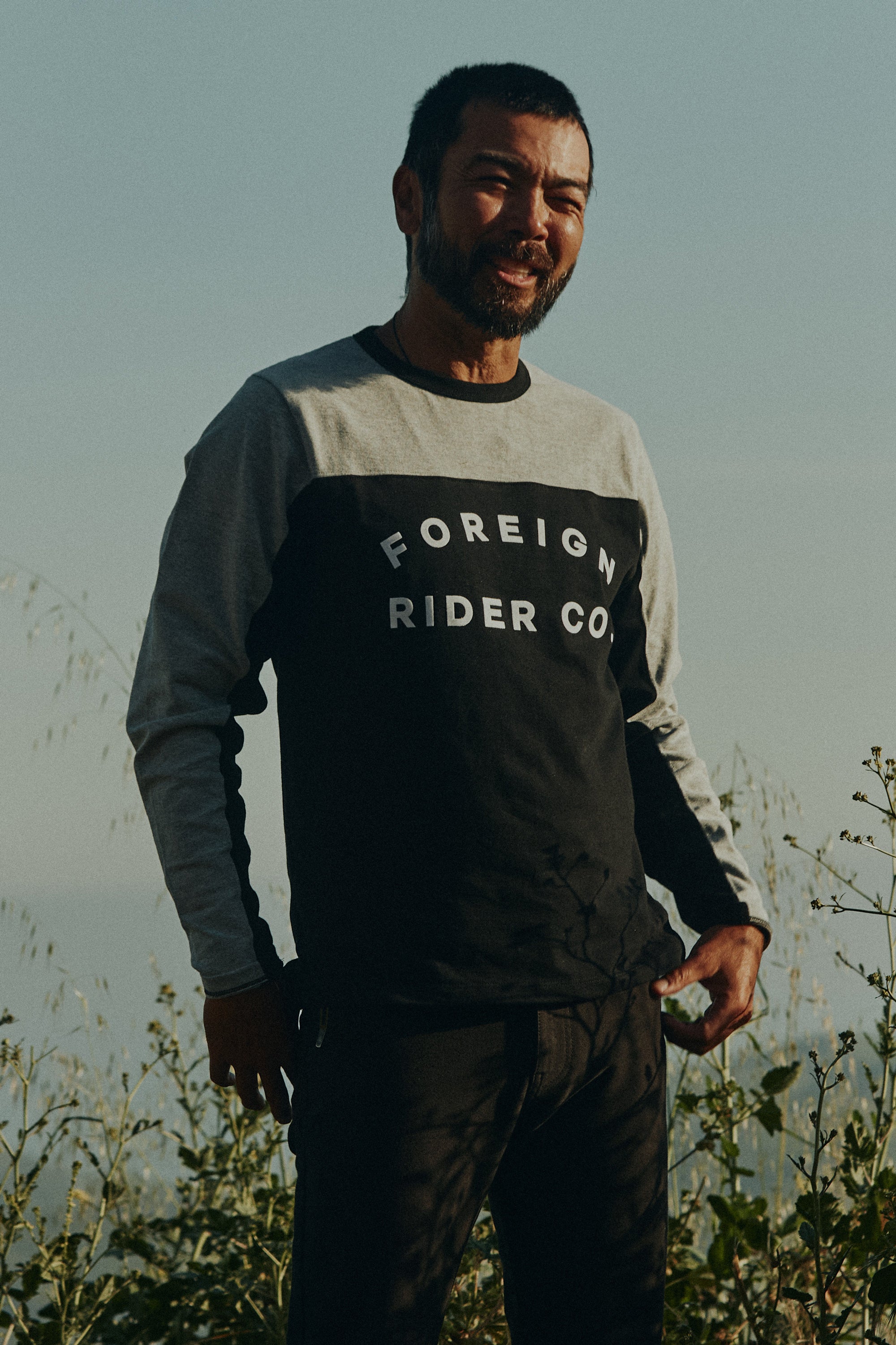 Man wearing Foreign Rider Moto Jersey T-Shirt