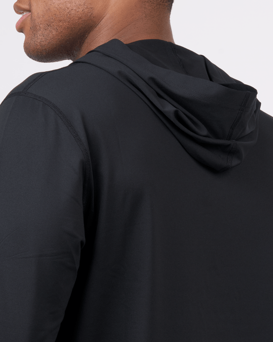 Foreign Rider Co Technical Fabric Black Long-Sleeve Hooded T-Shirt Shoulder Hood Detail