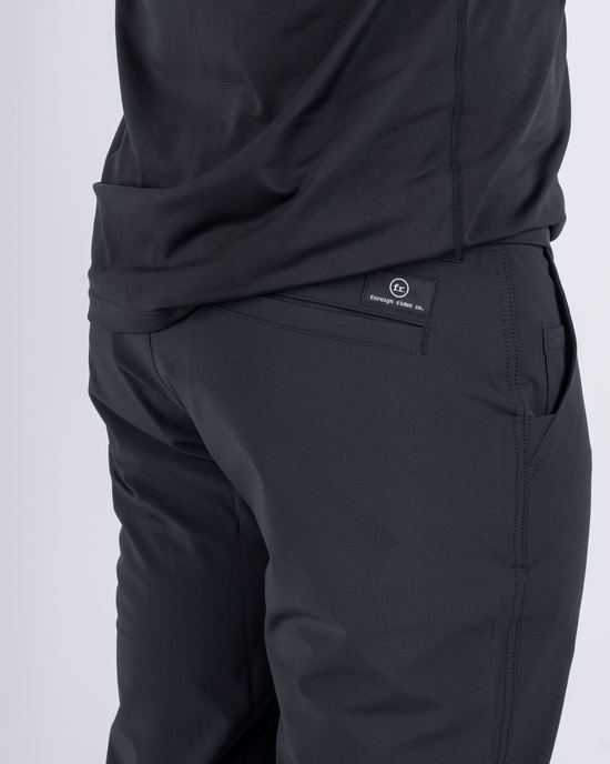 Foreign Rider Co Technical Fabric Black Pants Back Pocket Detail