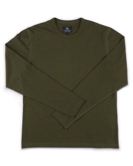 Supima LS T-Shirt Olive - Foreign Rider Co.
