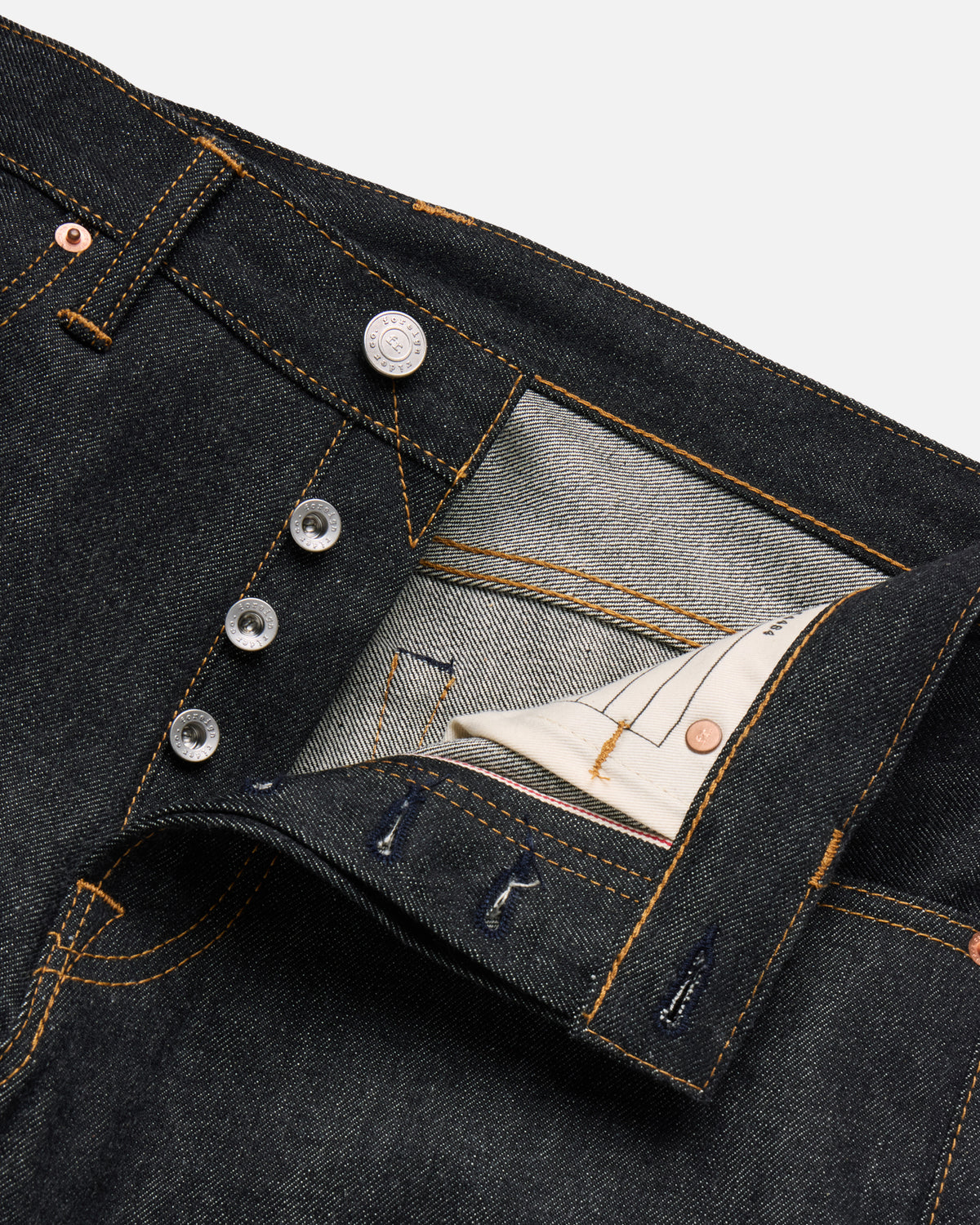 14oz Japanese Selvedge Denim Slim Cut - Indigo/Black