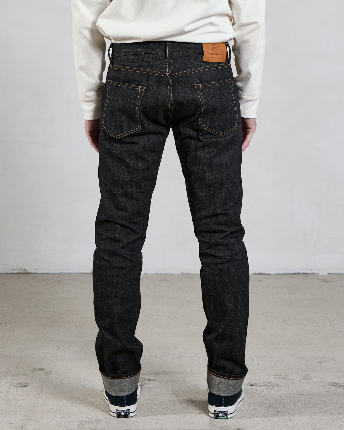 14oz Japanese Selvedge Denim Slim Cut - Indigo/Black