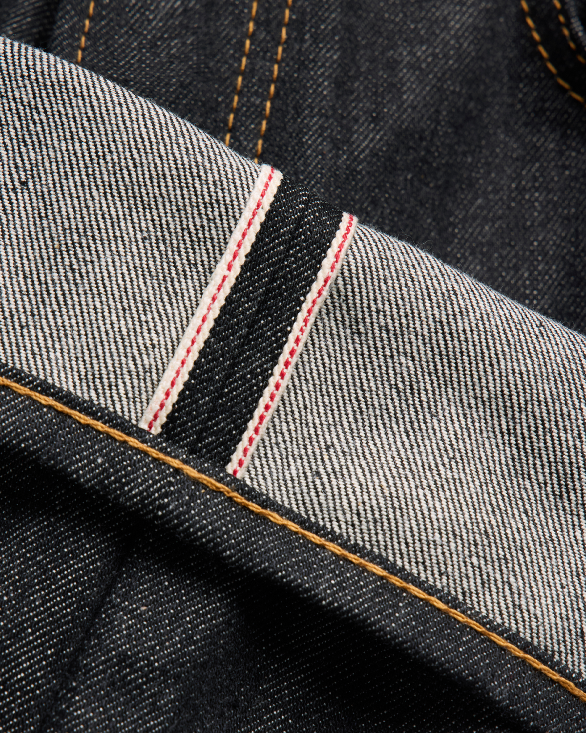 14oz Japanese Selvedge Denim Slim Cut - Indigo/Black