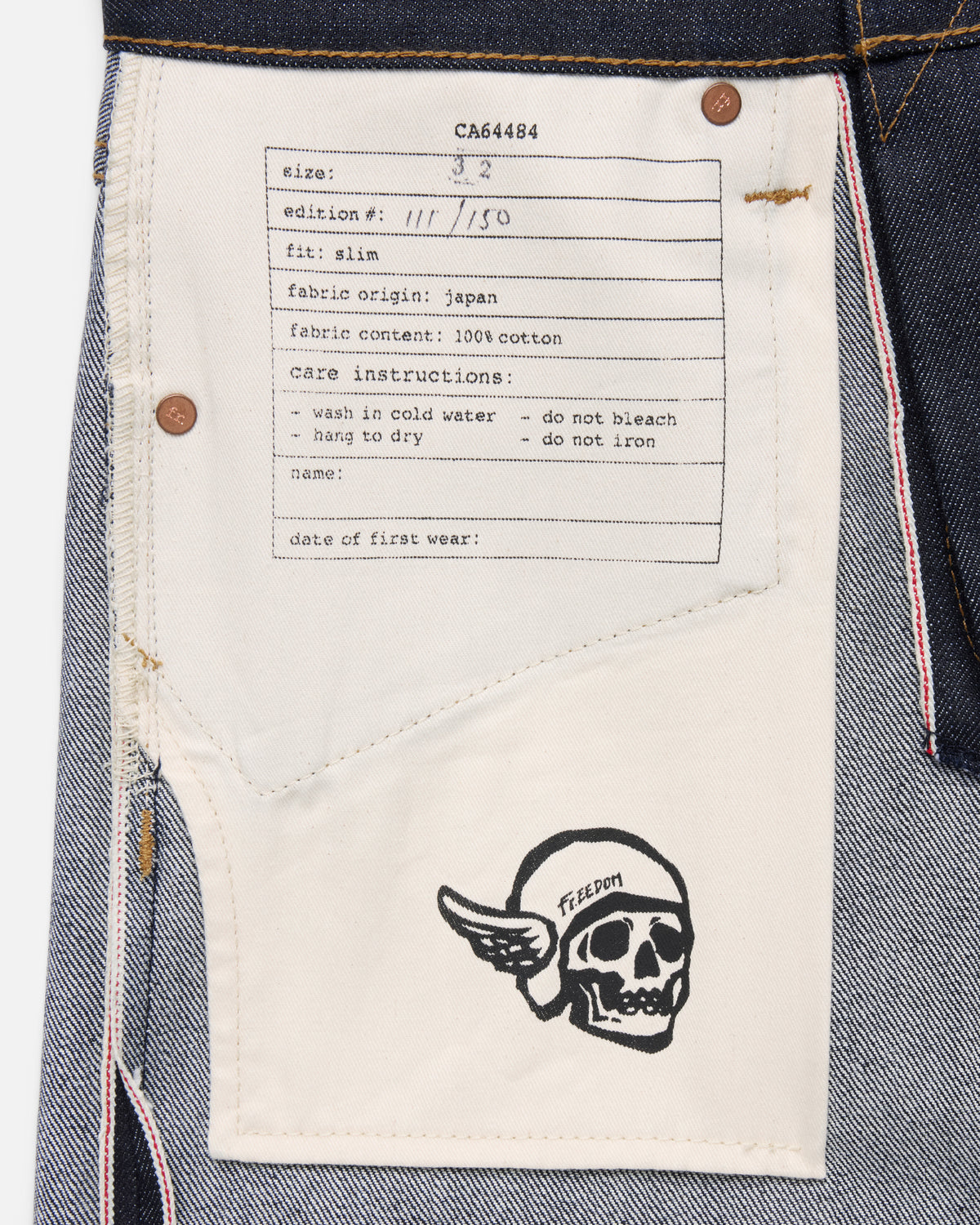 14oz Japanese Selvedge Denim Slim Cut - Indigo