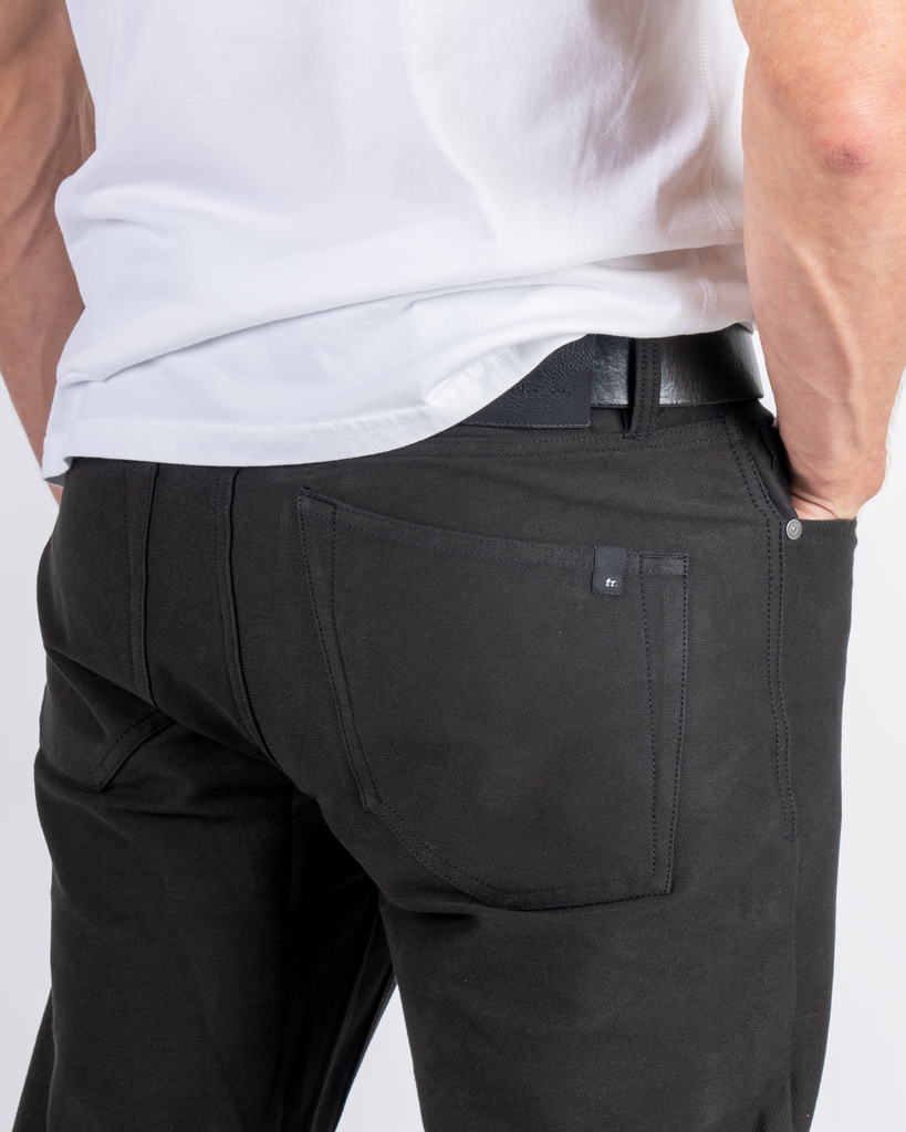 Foreign Rider Co Organic Cotton Black 5 Pocket Pant Back Pocket Detail