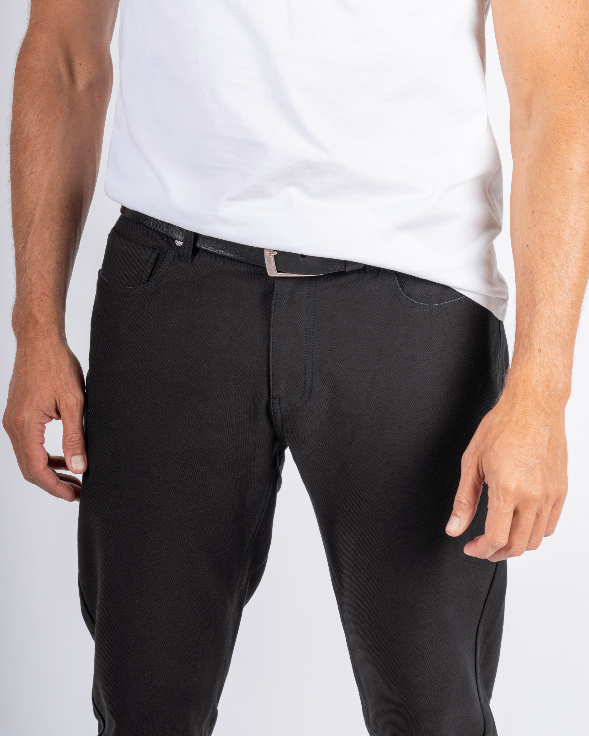 Foreign Rider Co Organic Cotton Black 5 Pocket Pant Front Detail