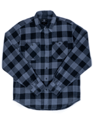 FR. Flannel Plaid Shirt 01 Grey - Foreign Rider Co.