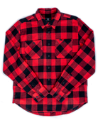 FR. Flannel Plaid Shirt 01 Red - Foreign Rider Co.
