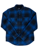 FR. Flannel Plaid Shirt 02 Navy - Foreign Rider Co.