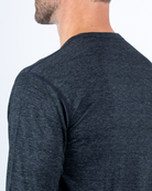Foreign Rider Co Nuyarn Merino Wool Black Base Layer Long Sleeve T-Shirt Back Shoulder and Neck Detail