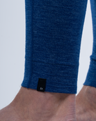 Foreign Rider Co Nuyarn Merino Wool Blue Heather Base Layer Tights Ankle Cuffs Close Up