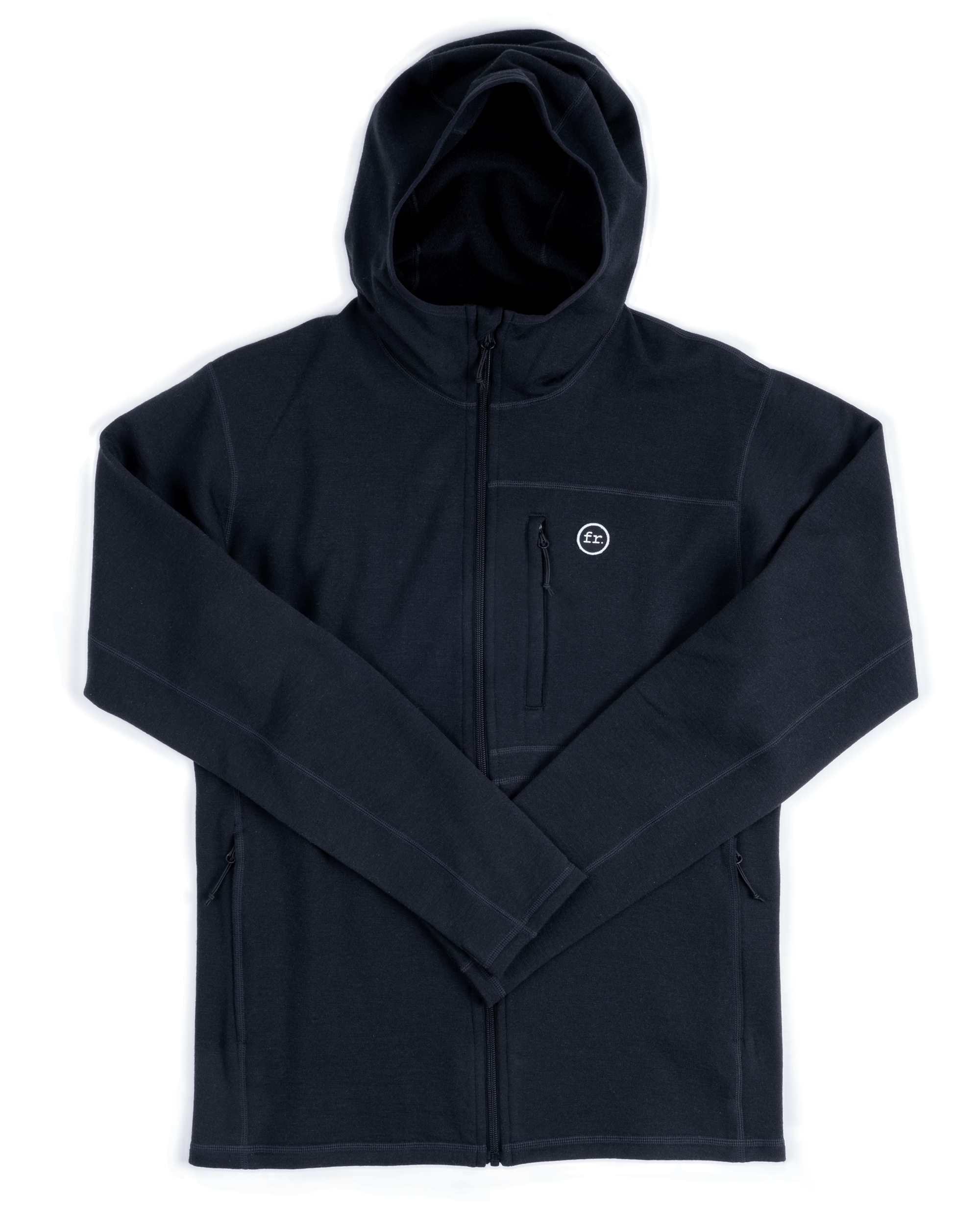 FR. Merino Hooded Jacket Black Foreign Rider Co