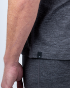 Foreign Rider Co Nuyarn Merino Wool Grey Short Sleeve T-Shirt Side Bottom FR Tag Close Up