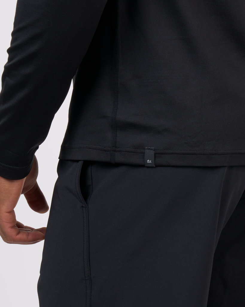 Foreign Rider Co Technical Fabric Black Long-Sleeve T-Shirt Bottom Side Detail