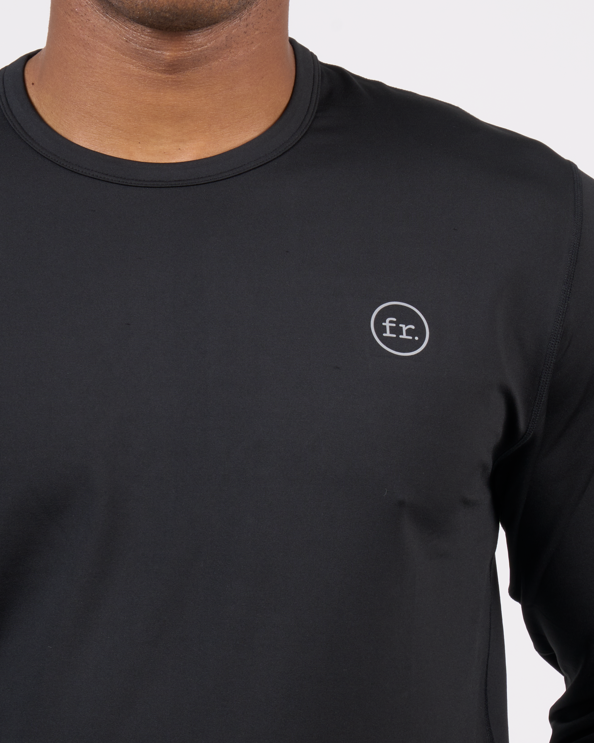 Foreign Rider Co Technical Fabric Black Long-Sleeve T-Shirt FR Logo Chest Detail