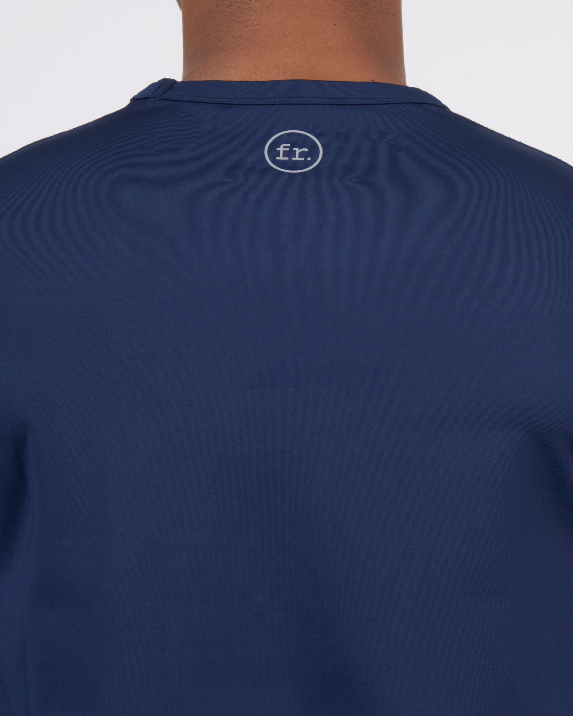Foreign Rider Co Technical Fabric Navy Long-Sleeve T-Shirt FR Logo Back Detail