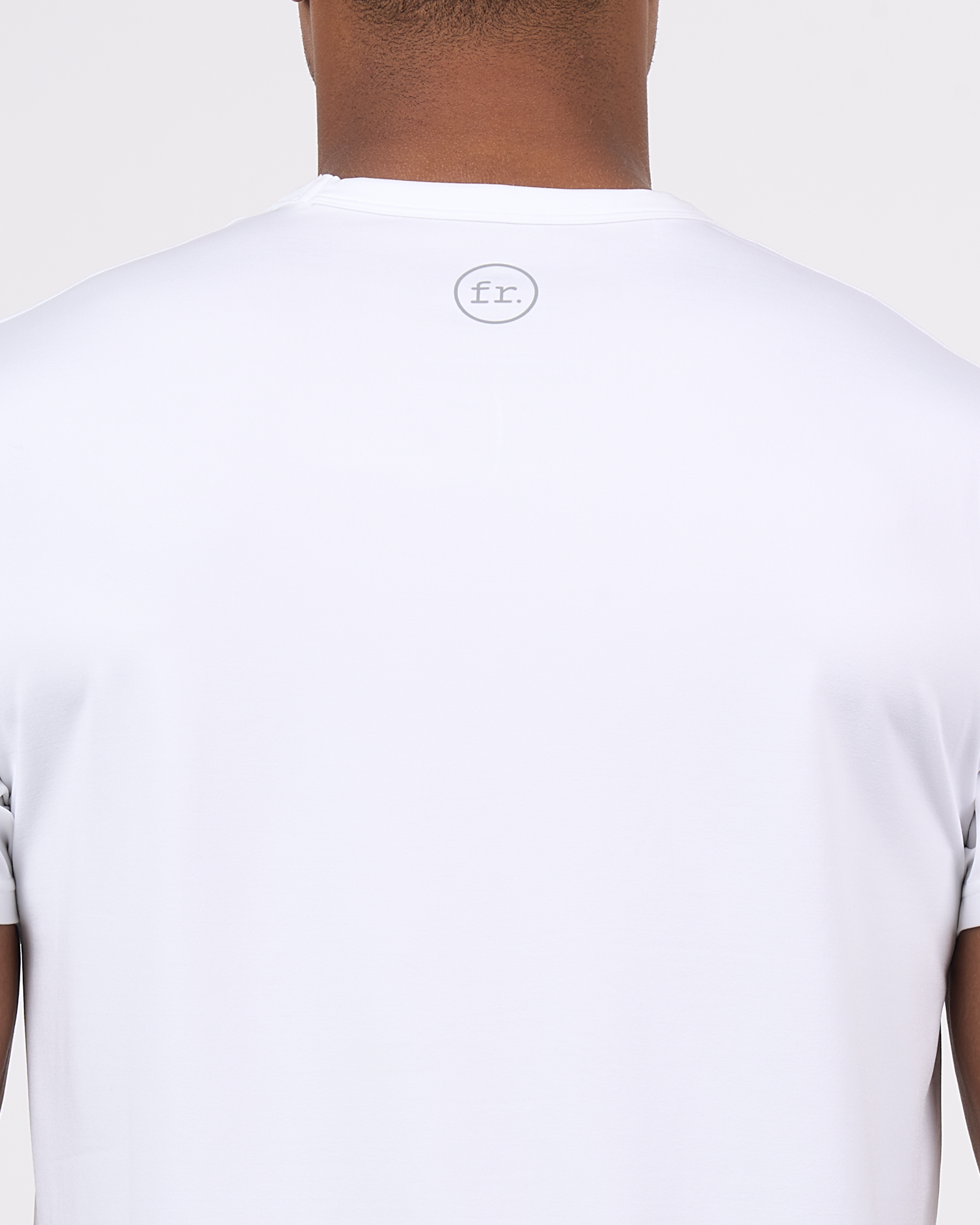 Foreign Rider Co Technical Fabric White Short Sleeve T-Shirt Top Back FR Logo Detail