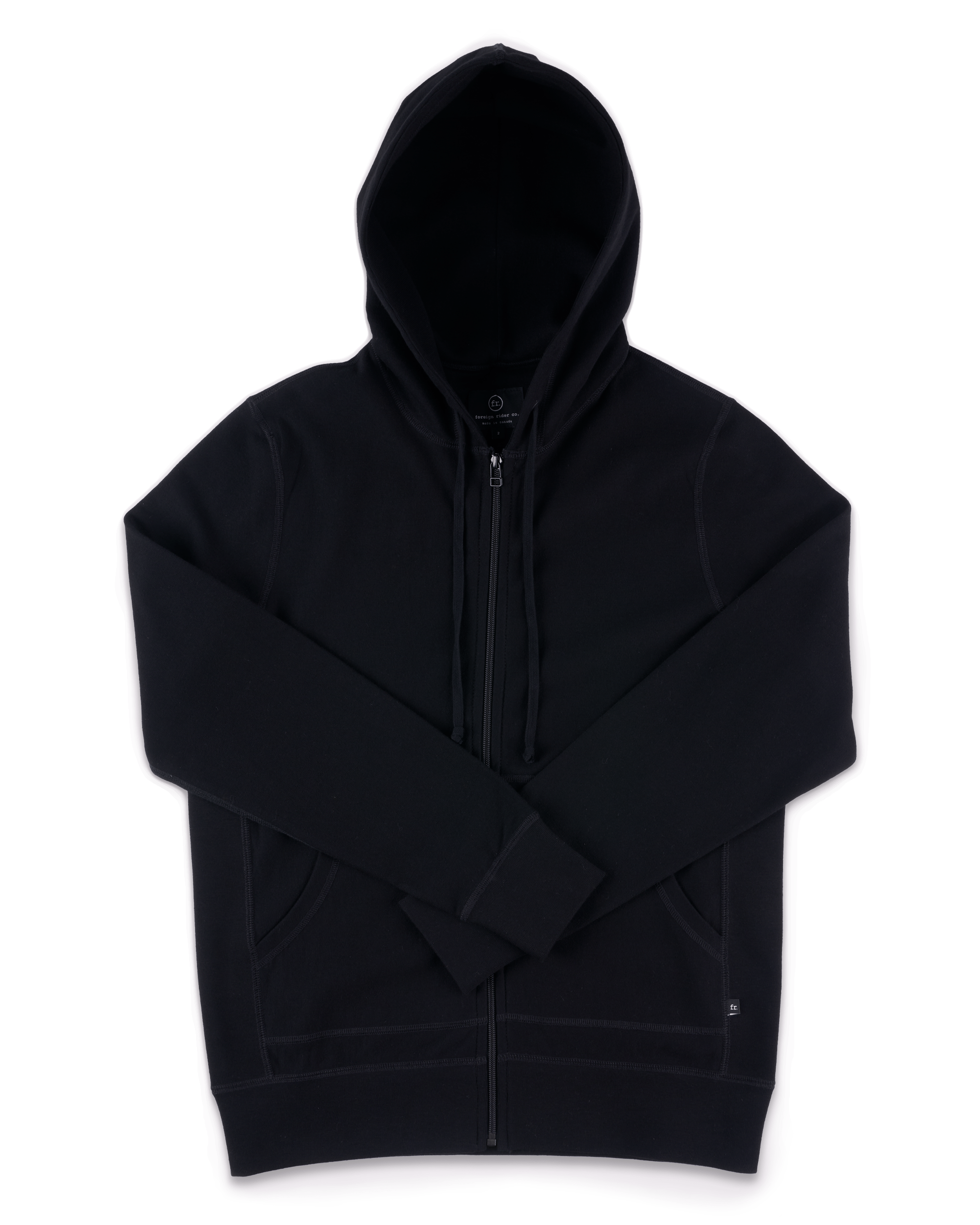 Black hooded shop zip up sweatshirt