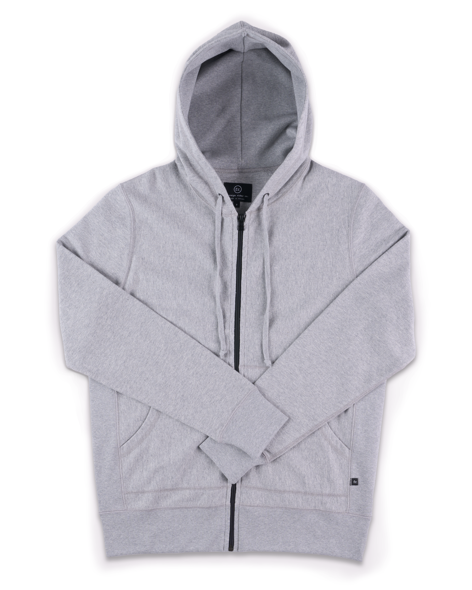 Full Zip Hooded Sweatshirt Grey - Foreign Rider Co.