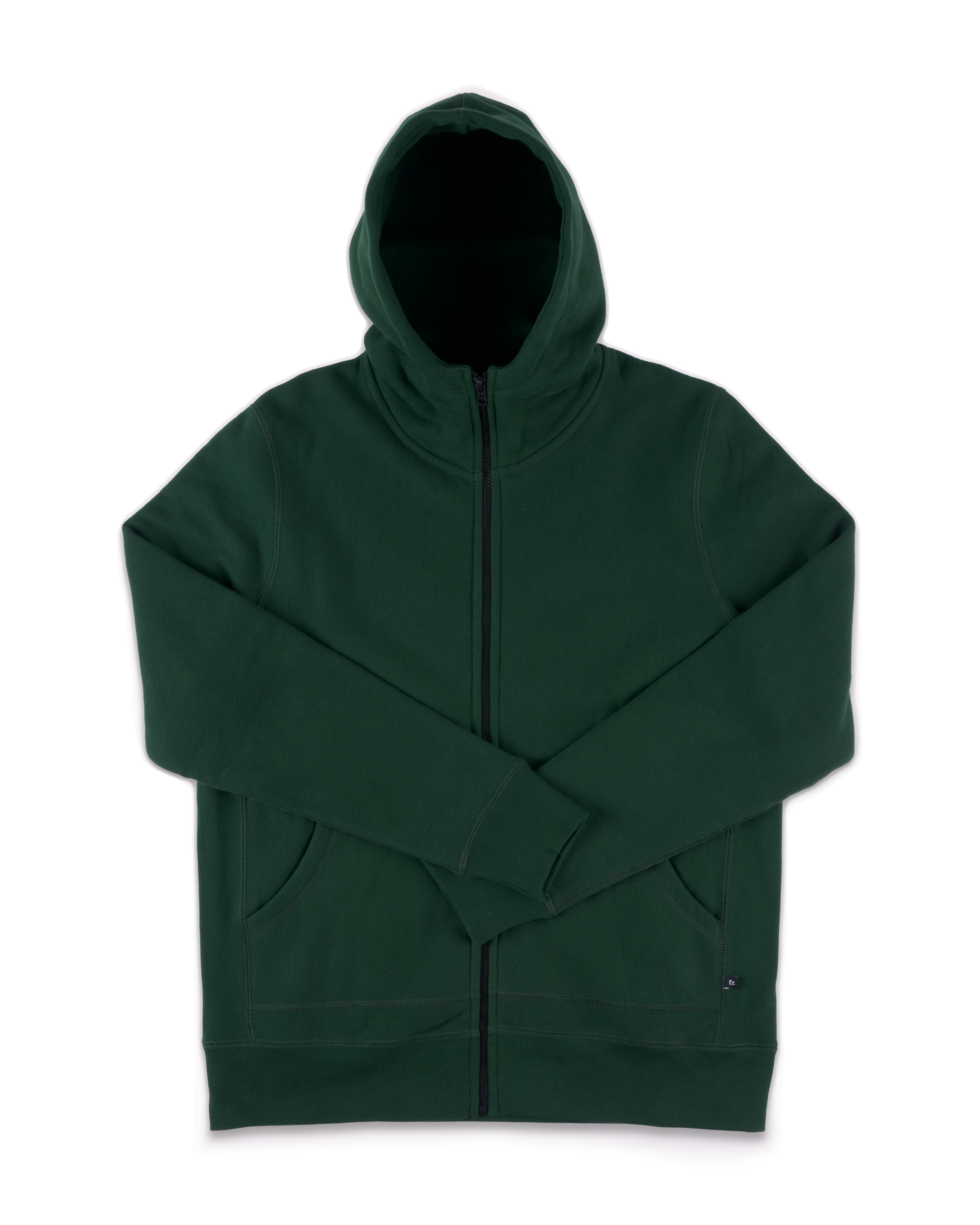 High Neck Hooded Sweatshirt Green - Foreign Rider Co.