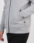 Foreign Rider Co Cotton Grey High Neck Hooded Sweater Front Hand Pocket Detail