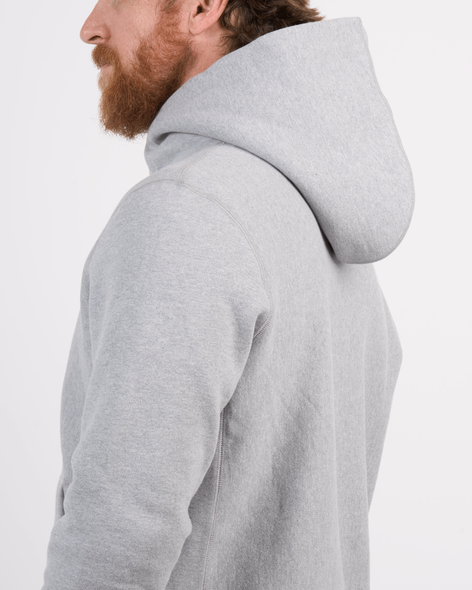 High Neck Hooded Sweatshirt Grey