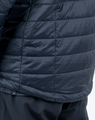Foreign Rider Co Recycled Primaloft Gold Insulated Eco Black Jacket Bottom Back Scoop Detail