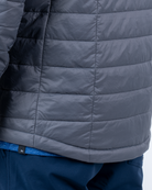 Foreign Rider Co Recycled Primaloft Gold Insulated Eco Grey Jacket Bottom Back Scoop Detail