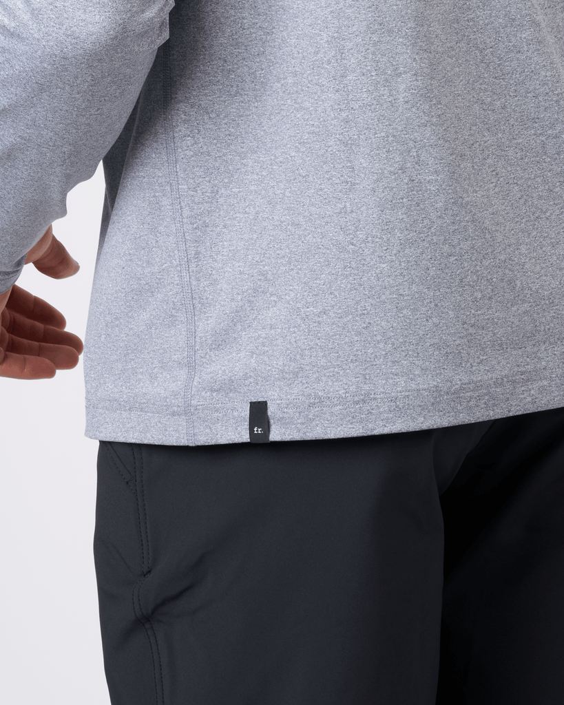 Foreign Rider Co Technical Fabric Grey Long-Sleeve Hooded T-Shirt Bottom Side Detail