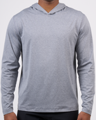 Foreign Rider Co Technical Fabric Grey Long-Sleeve Hooded T-Shirt Chest Detail