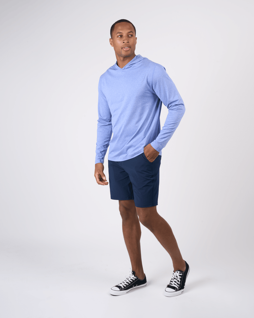 Foreign Rider Co Technical Fabric Surf Blue Long-Sleeve Hooded T-Shirt Size 3(L)