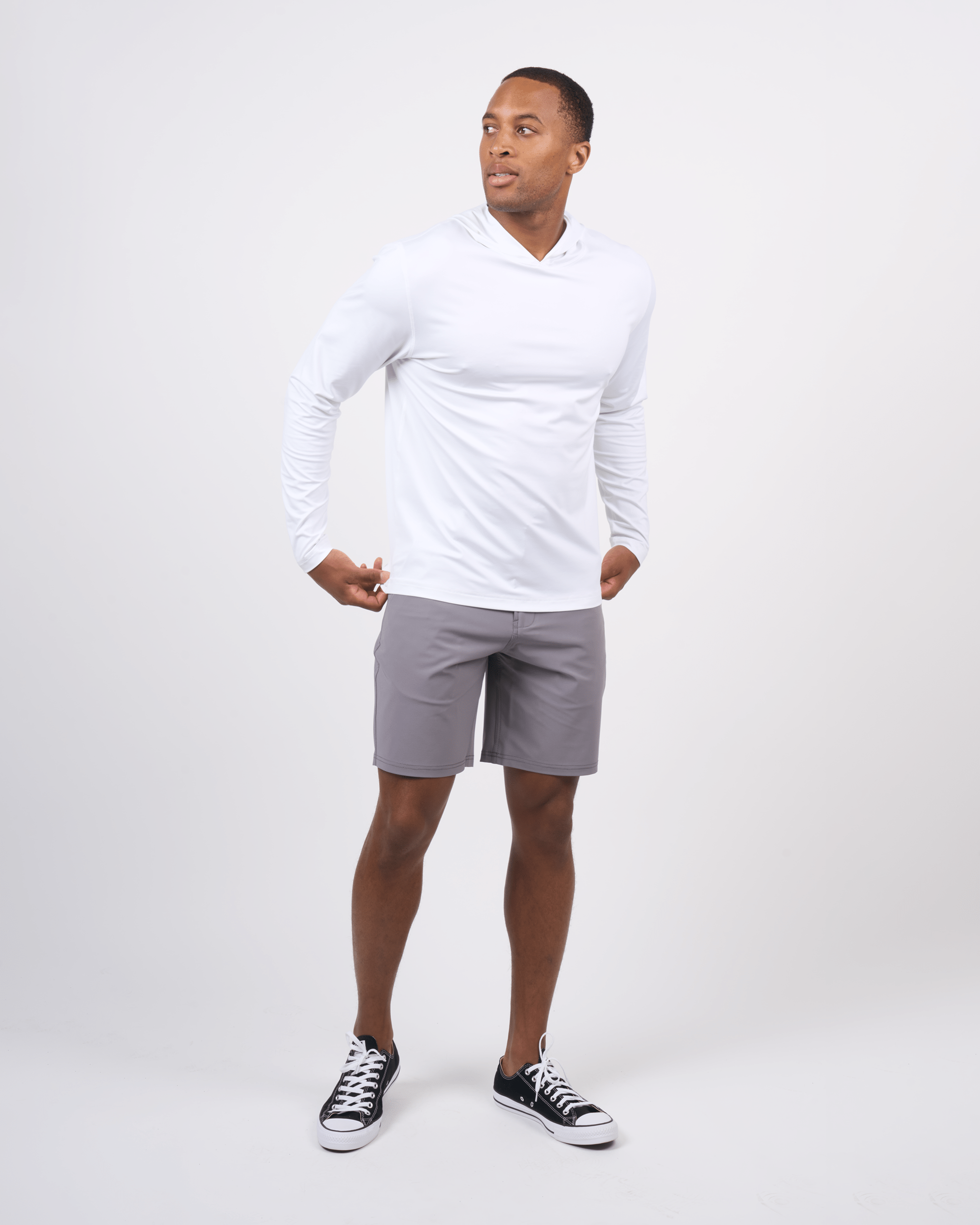 Hooded sales polo shirt