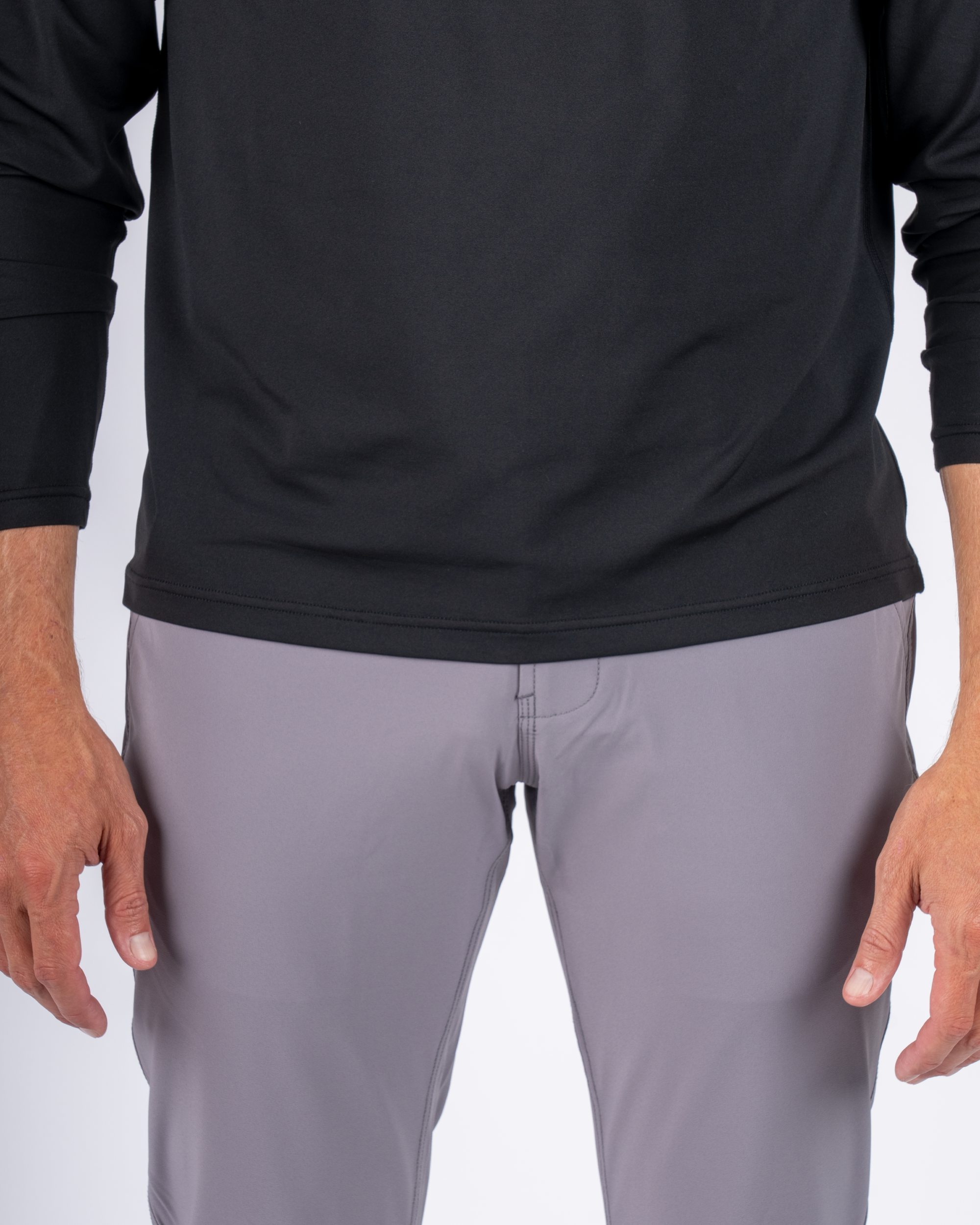 Foreign Rider Co Technical Fabric Grey Pants Front Detail