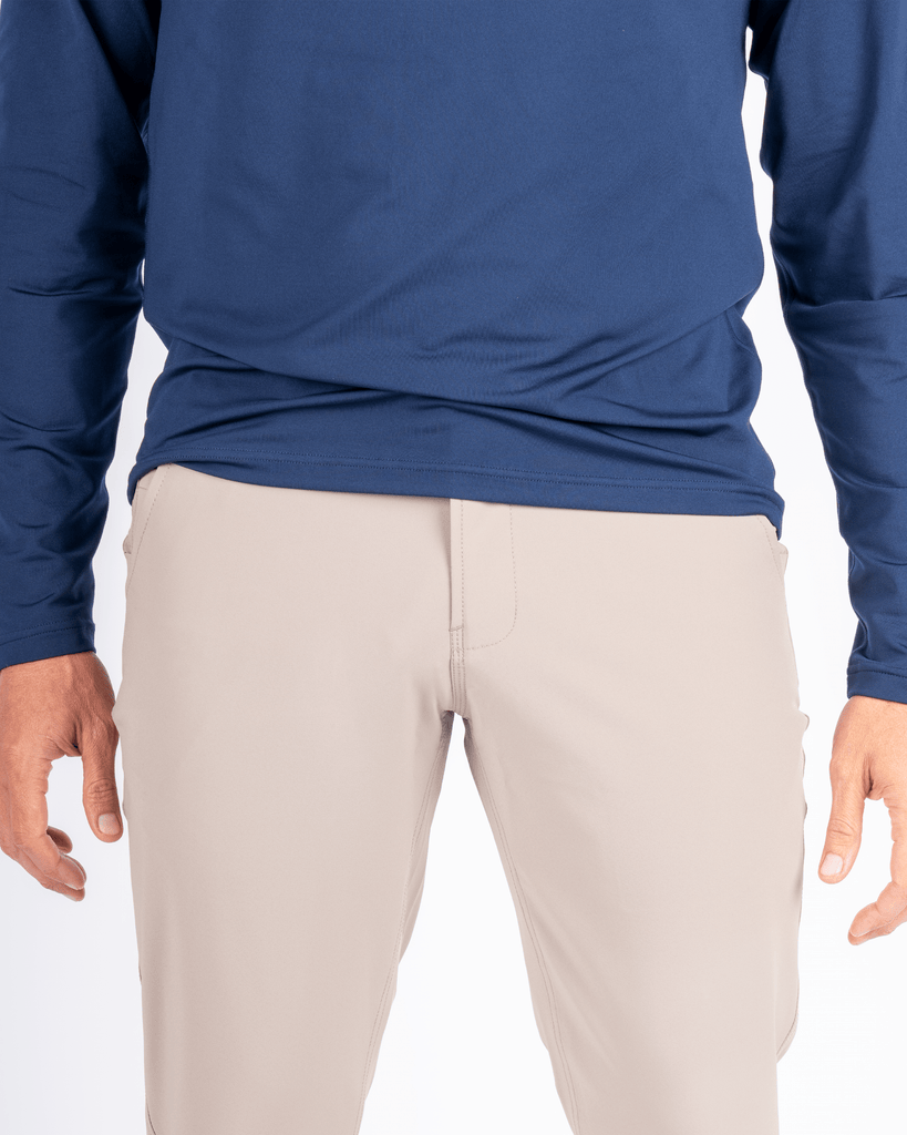 Foreign Rider Co Technical Fabric Tan Pants Front Detail