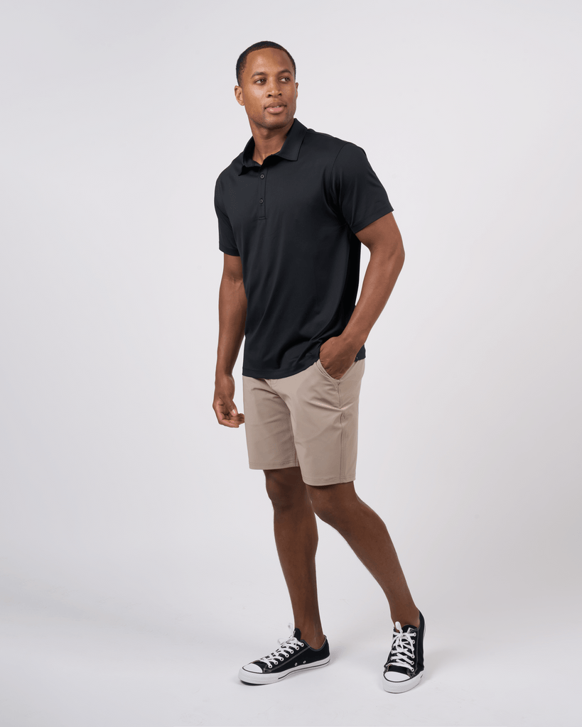 Foreign Rider Co Technical Fabric Black Polo Shirt Size 3(L)