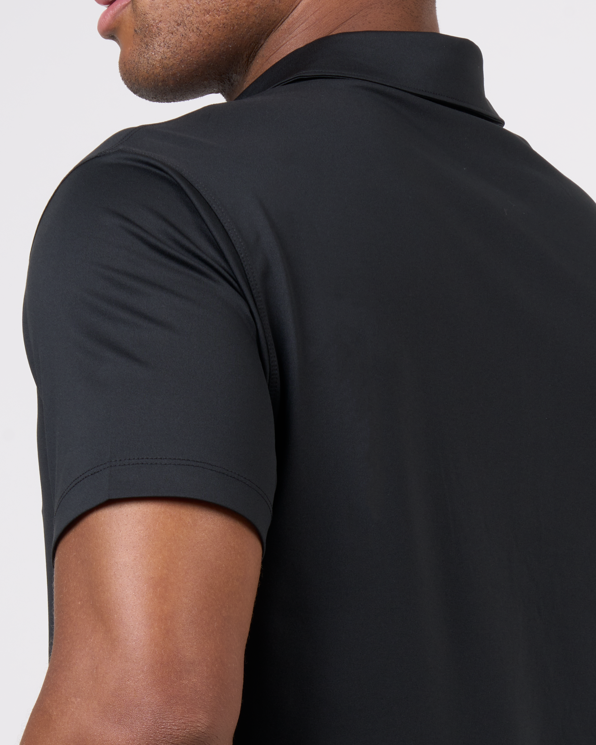 Foreign Rider Co Technical Fabric Black Polo Shoulder Detail