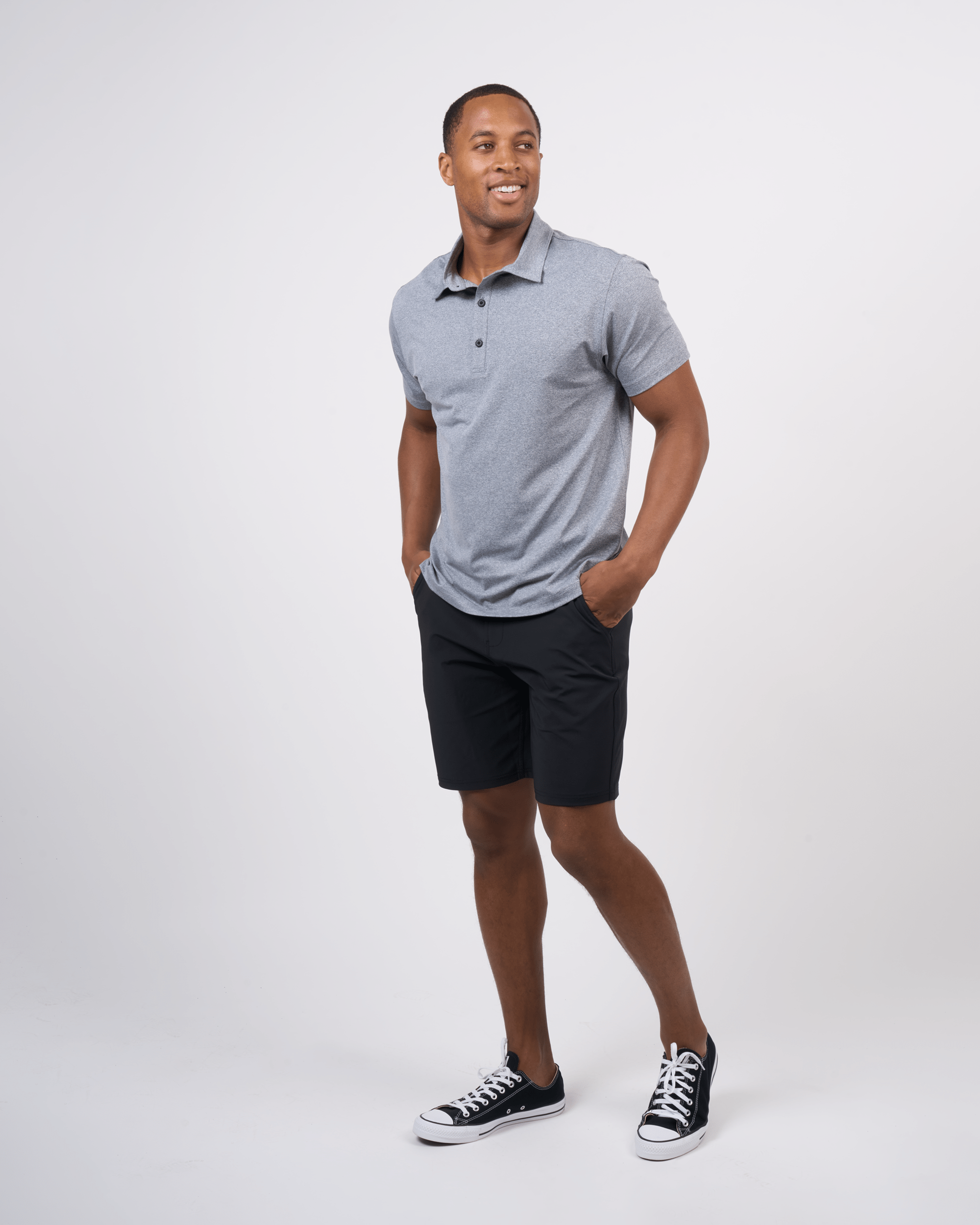 Gray sales polo shorts
