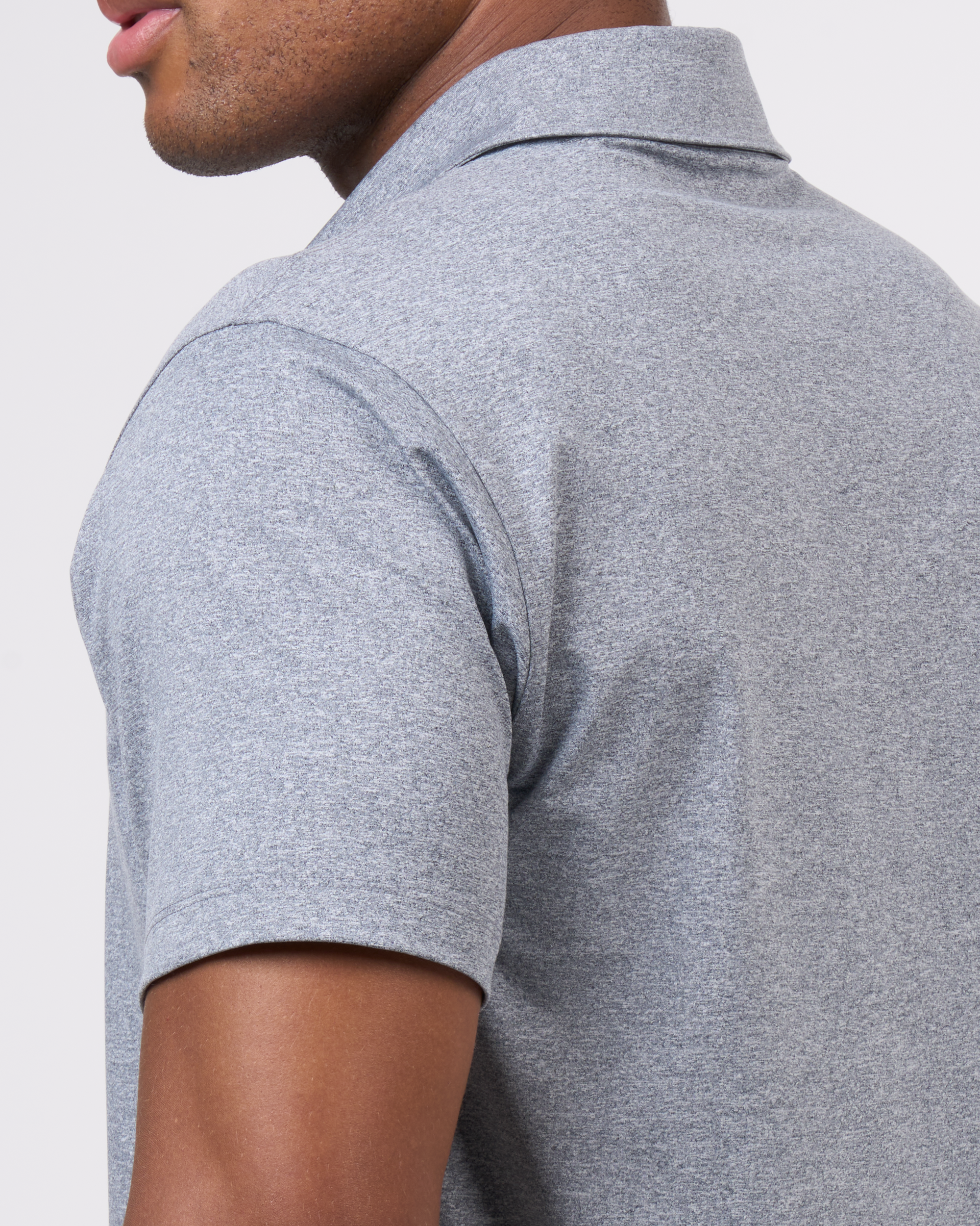 Foreign Rider Co Technical Fabric Grey Polo Shoulder Detail