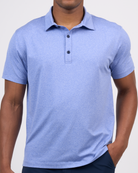 Foreign Rider Co Technical Fabric Surf Blue Polo Chest 3 Button Detail