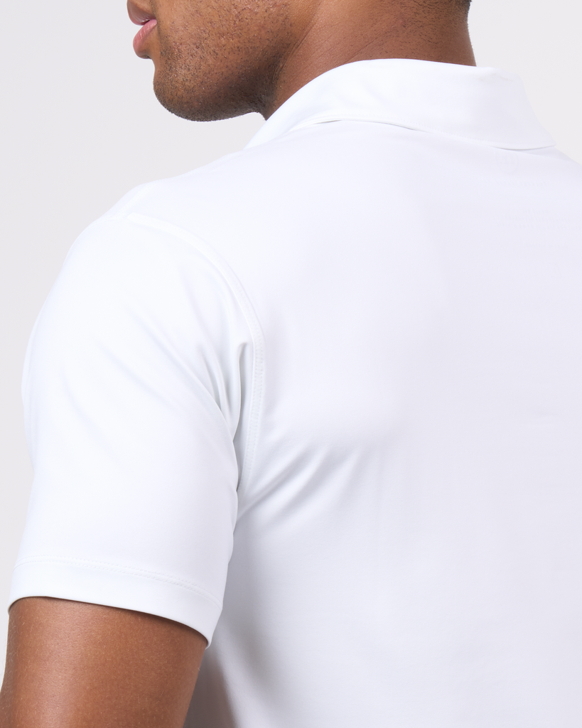 Foreign Rider Co Technical Fabric White Polo Shoulder Detail