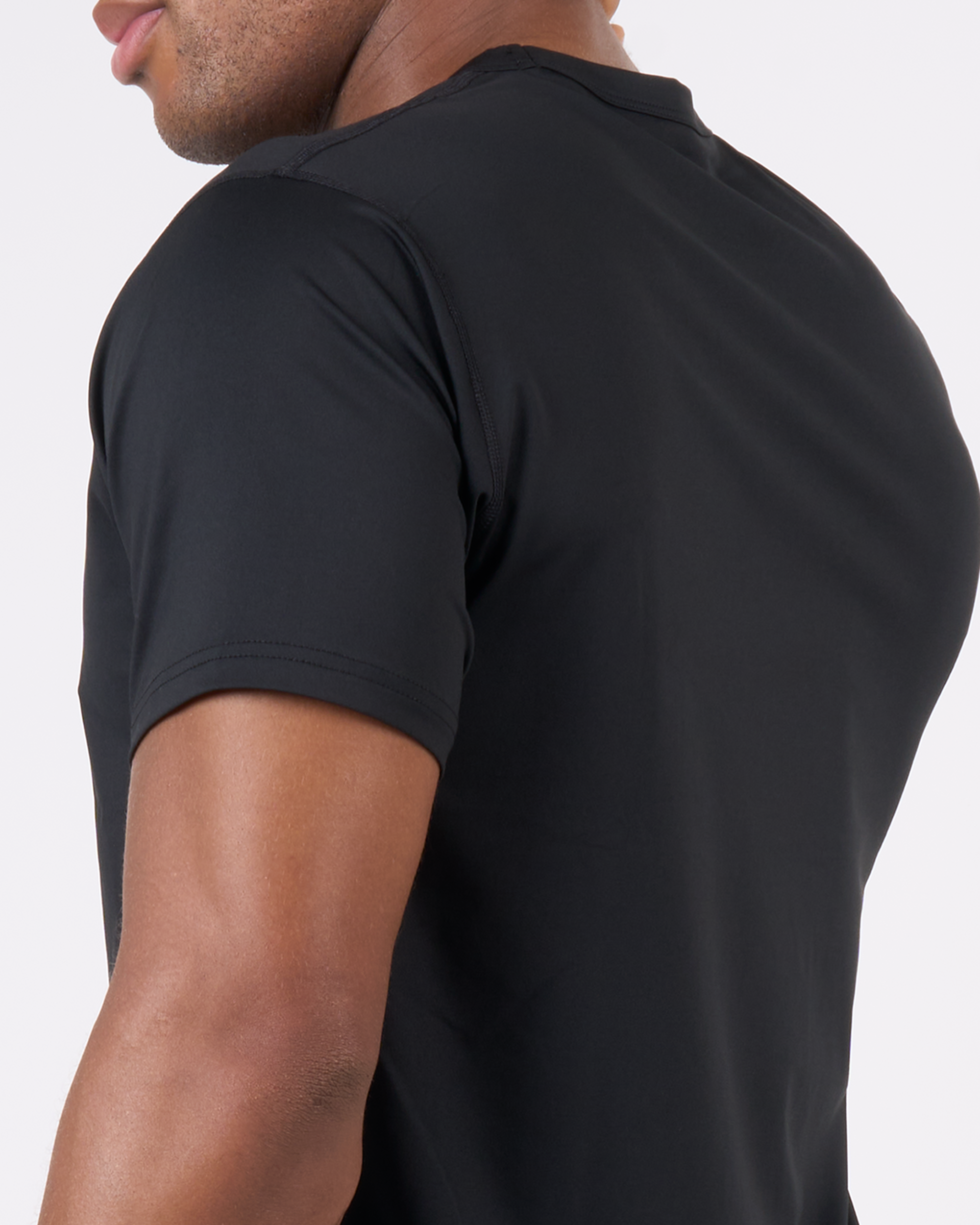 Foreign Rider Co Black Technical Fabric Short Sleeve T-Shirt Shoulder Detail
