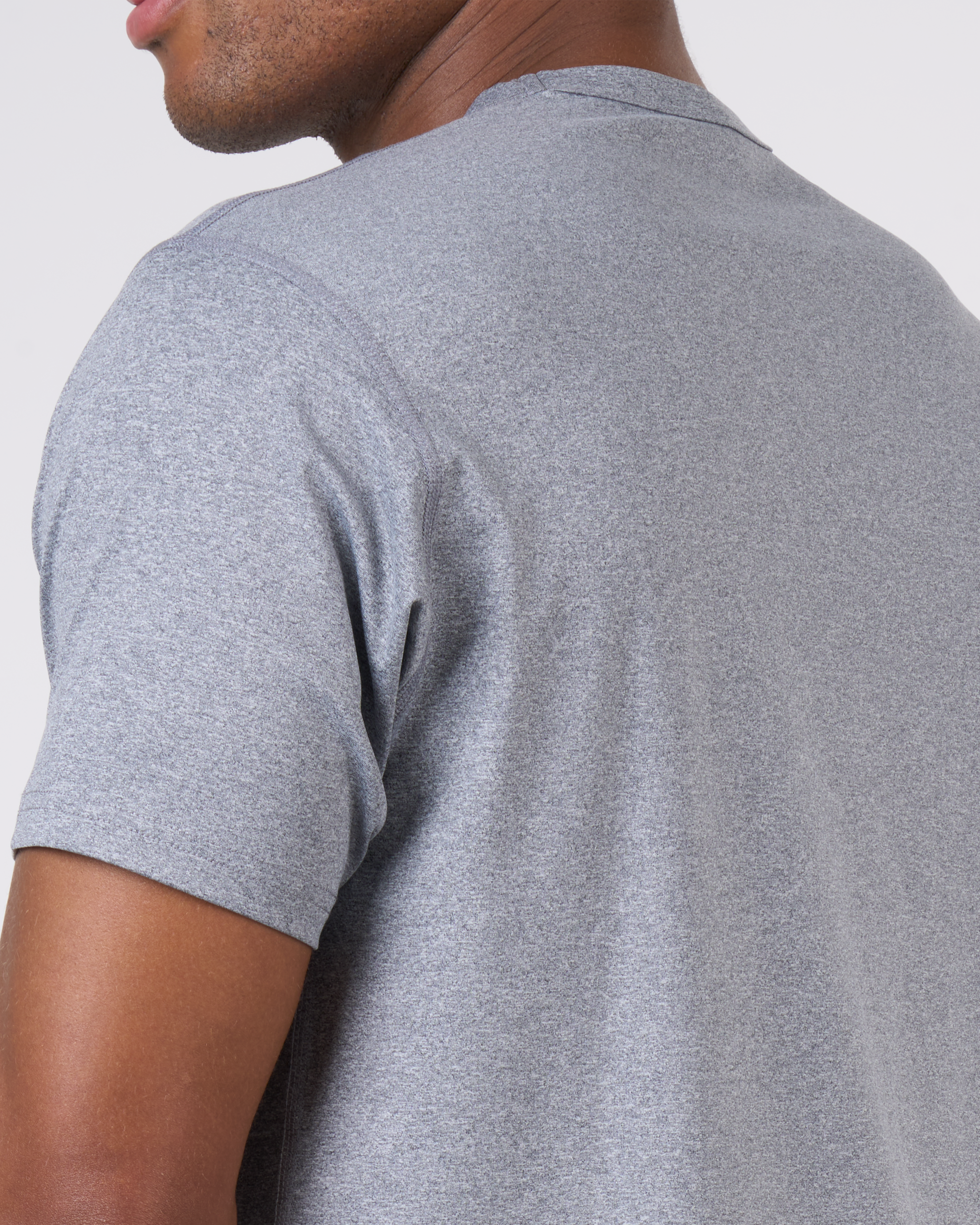 Foreign Rider Co Grey Technical Fabric Short Sleeve T-Shirt Shoulder Detail