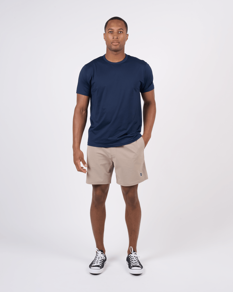 Foreign Rider Co Navy Technical Fabric Short Sleeve T-Shirt Model size 3(L)