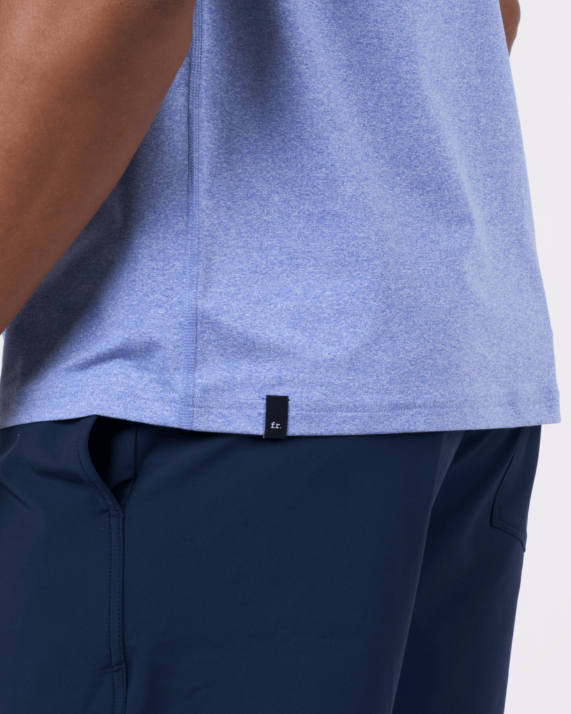 Foreign Rider Co Surf Blue Technical Fabric Short Sleeve T-Shirt Bottom Side Detail