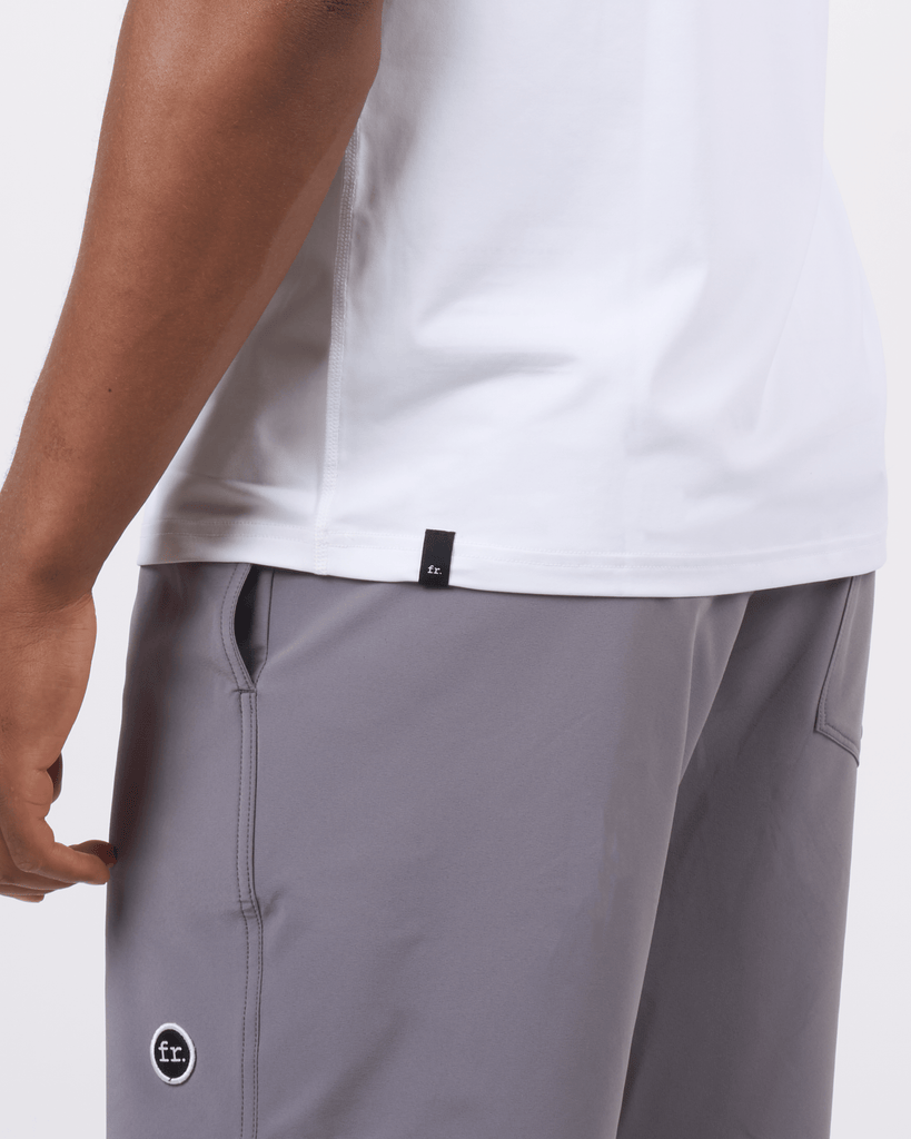 Foreign Rider Co White Technical Fabric Short Sleeve T-Shirt Bottom Side Detail