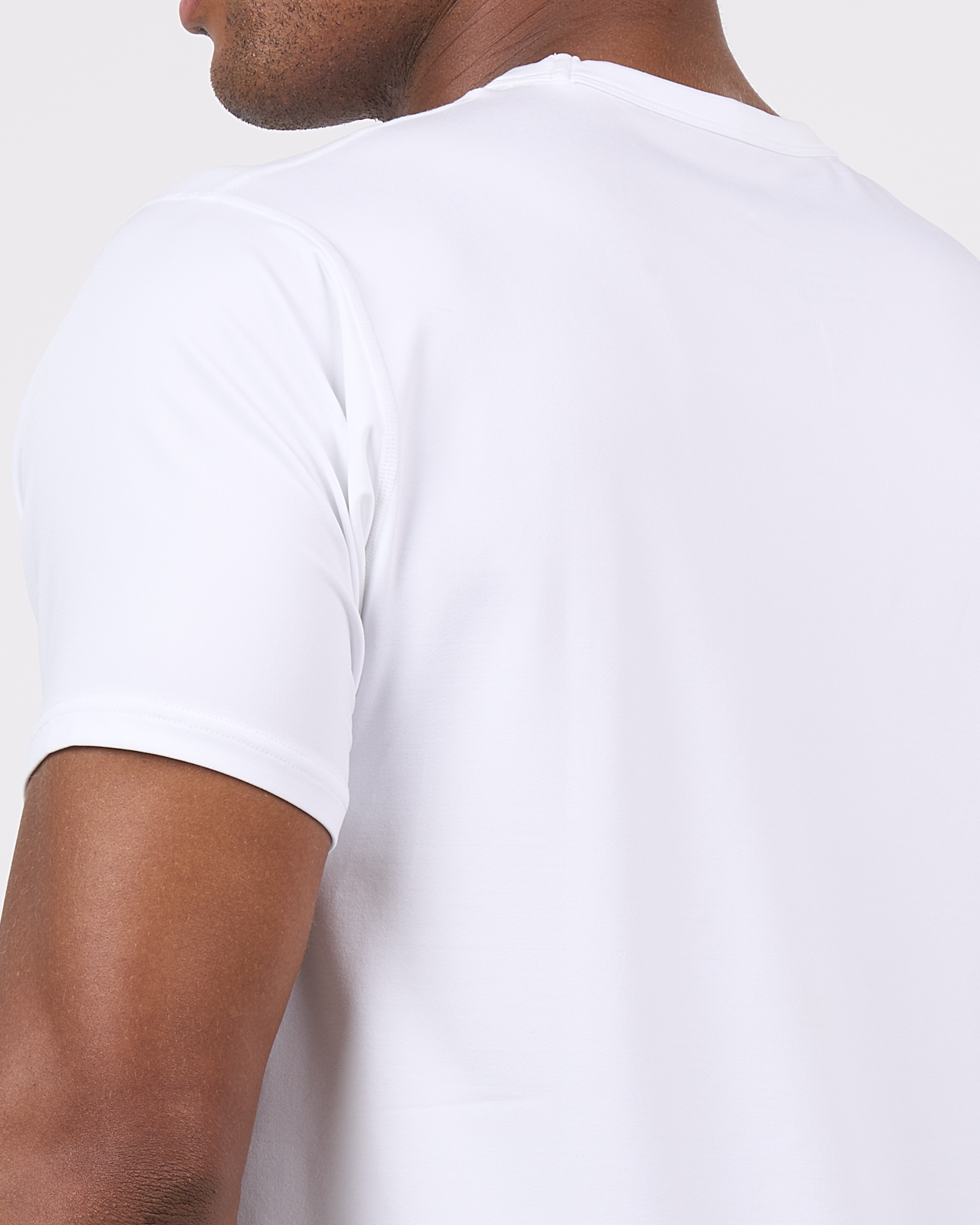Foreign Rider Co White Technical Fabric Short Sleeve T-Shirt Shoulder Detail