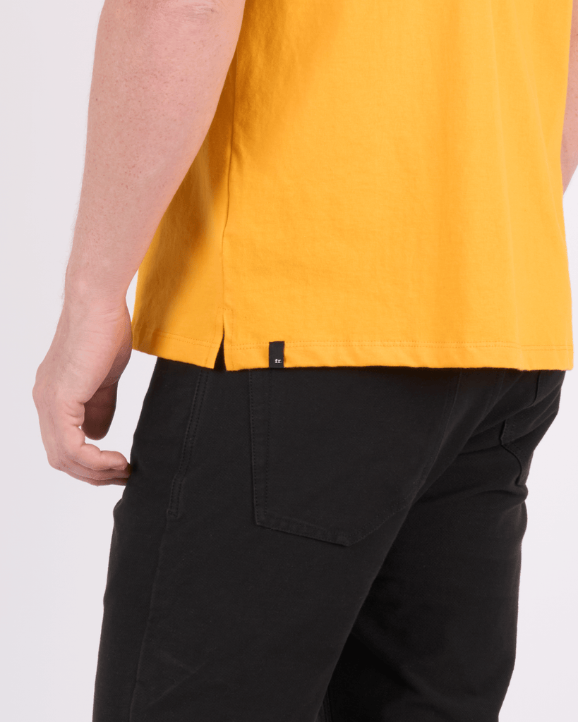 Foreign Rider Co Cotton Yellow Skull Graphic T-shirt Side & Back Detail