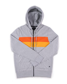 Striped Full Zip Hooded Sweatshirt Grey - Foreign Rider Co.