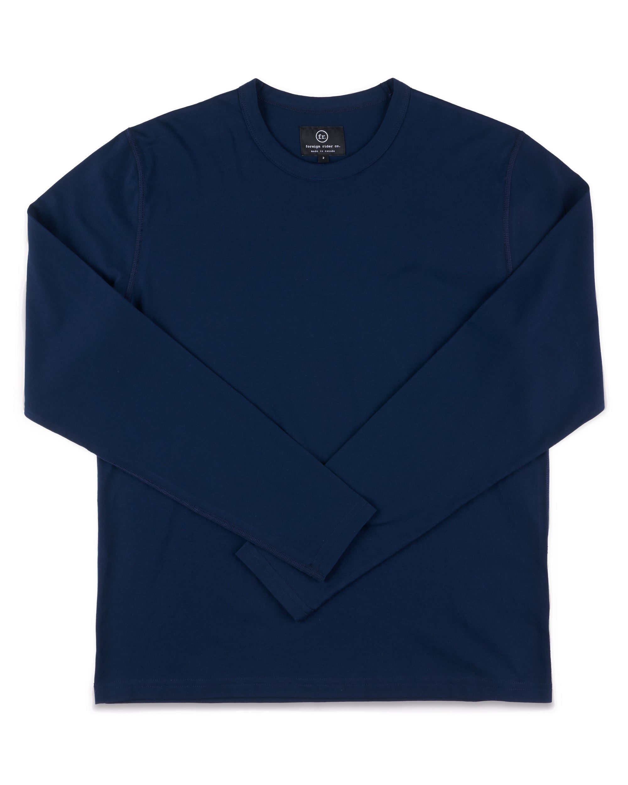 Supima LS T-Shirt Navy - Foreign Rider Co.