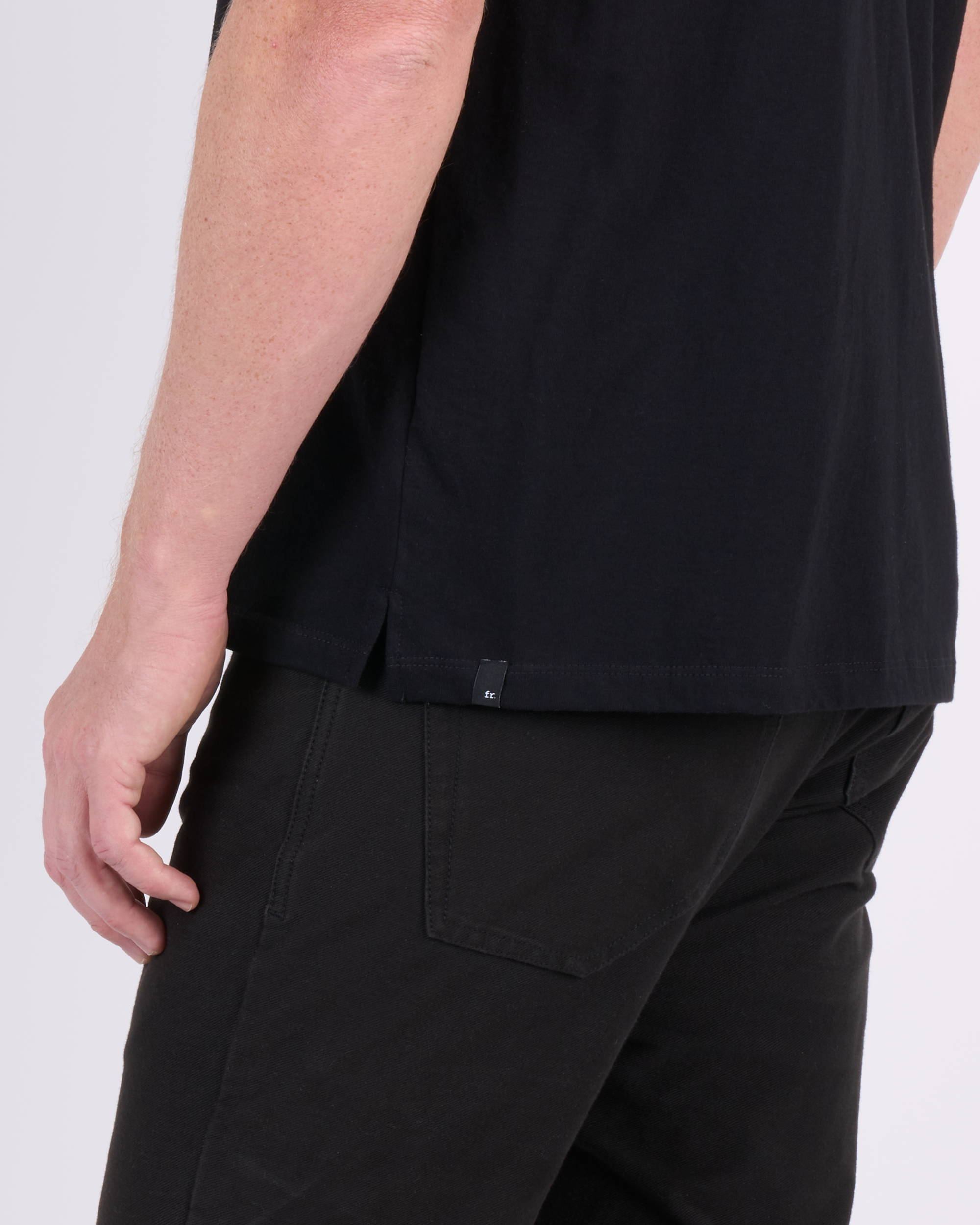 Foreign Rider Co Cotton Black Tiger Graphic T-shirt Bottom Split Side Seam Detail